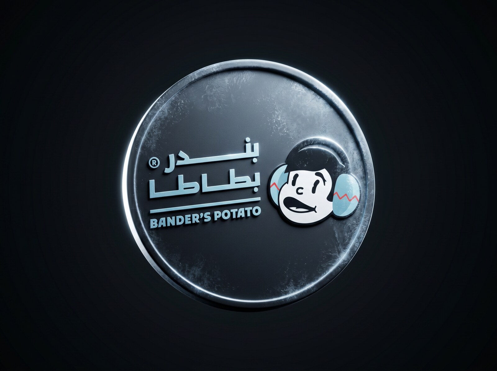 نسخة الشتاء من شعار بندر بطاطا والشخصية بغطاء أذن سماوي